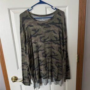 American Eagle Outfitters Soft & Sexy Plush Sweater - Camo